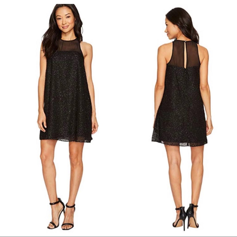 AIDAN BY AIDAN MATTOX METALLIC TRAPEZE DRESS - SIZE 10